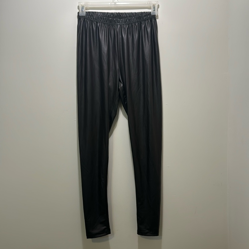 Brown Faux Leather Legging Size:12